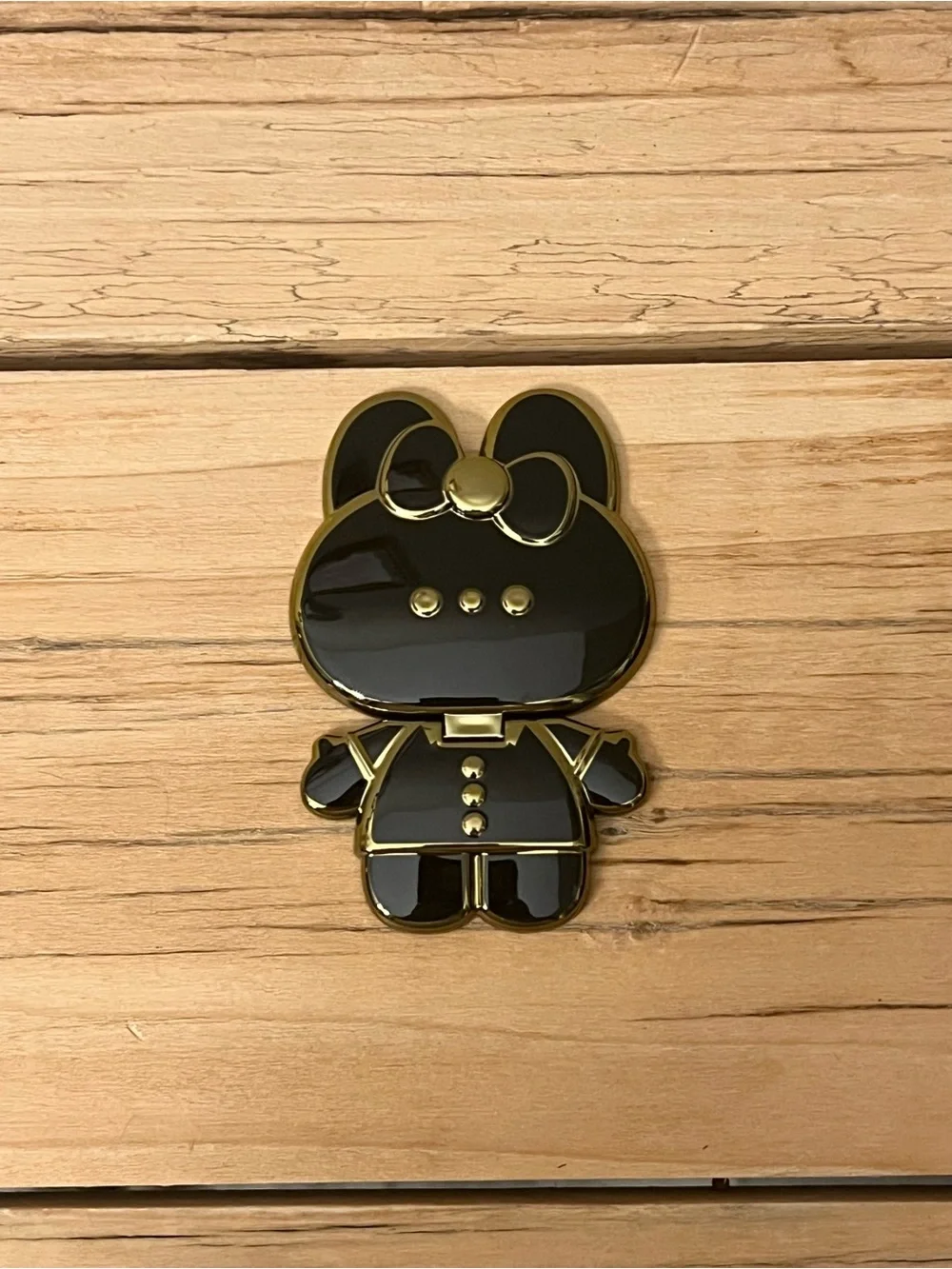 Black & Gold Bunny Compact Mirror Phone Accessory